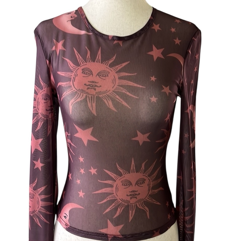 Corvelia Women's Chic Transparent Long Sleeves Sheer Top - Picture 6 of 9